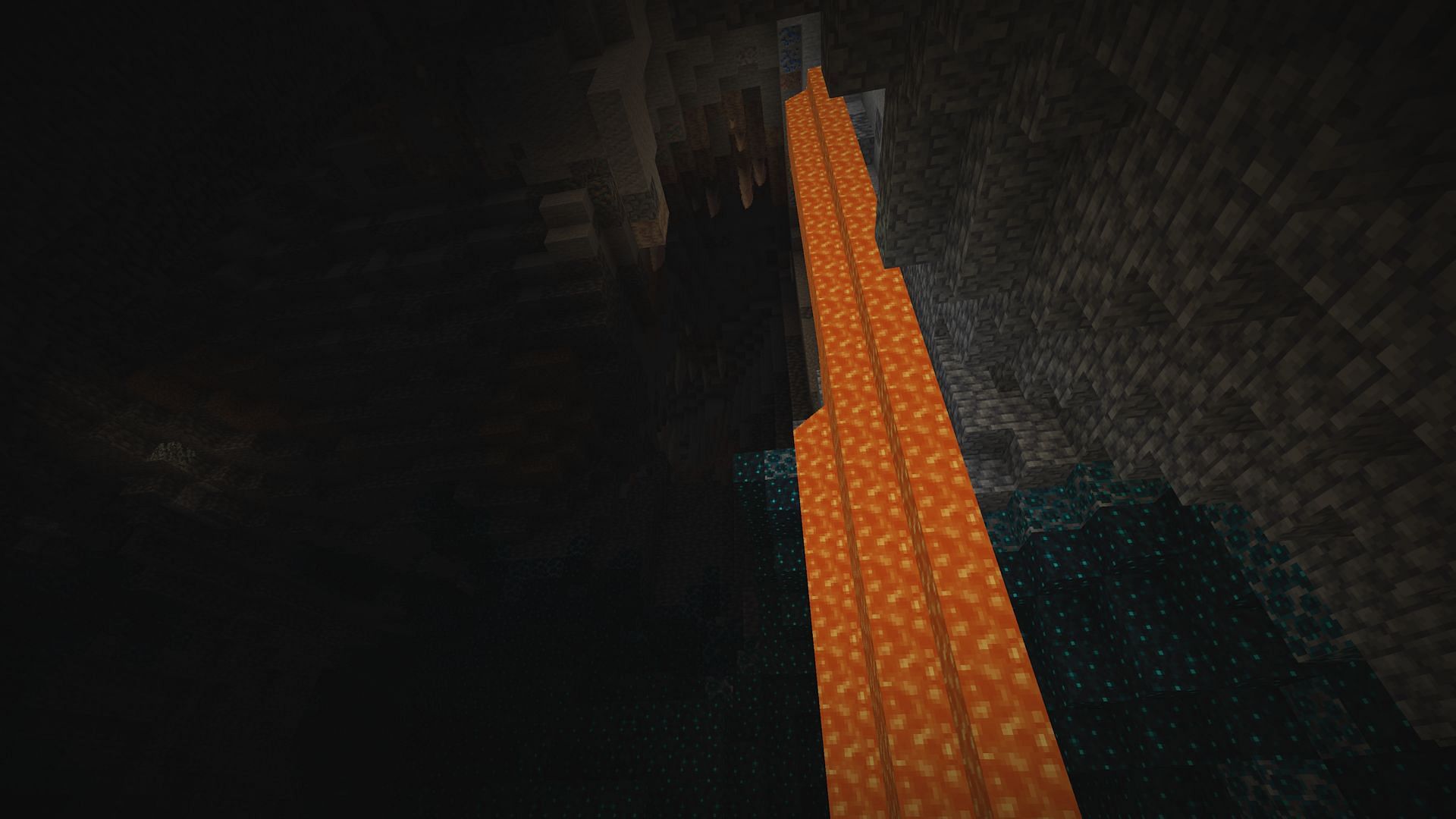 The dripstone caves found on this seed lead straight into an ancient city&#039;s deep dark biome (Image via Mojang)