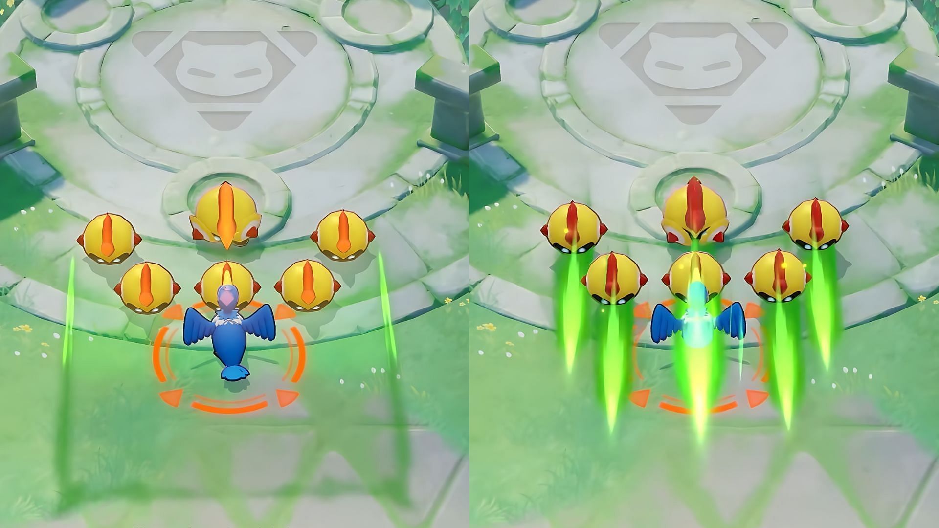 Falinks using Megahorn in No Retreat formation (Image via The Pokemon Company)