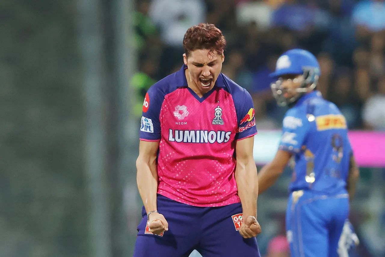 Nandre Burger celebrating a wicket (Credits: IPL)