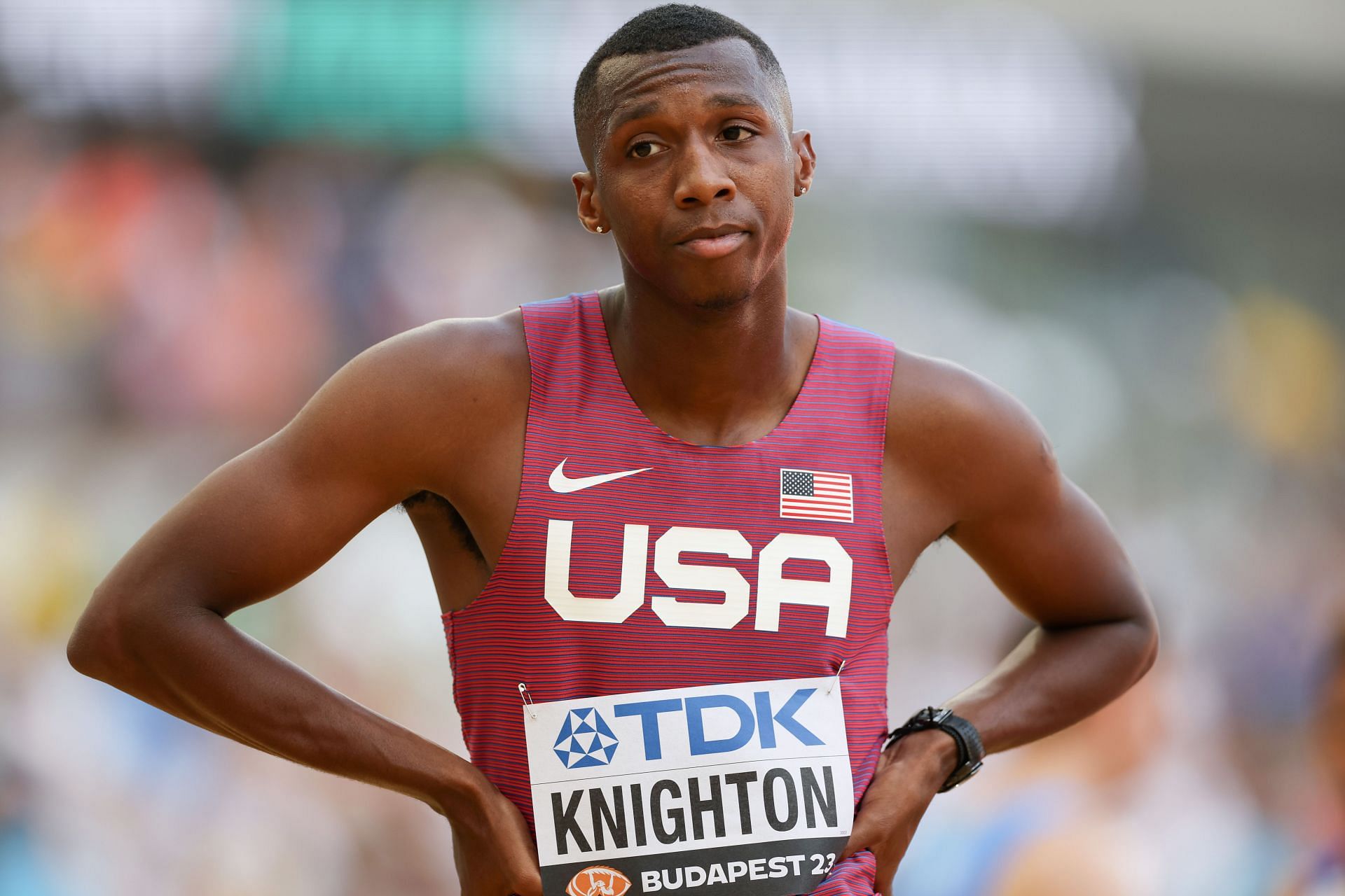 20-year-old Erriyon Knighton will compete in the men&#039;s 400m at the Tom Jones Memorial 2024. (Photo by Stephen Pond/Getty Images)