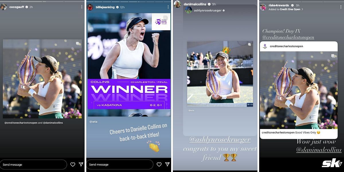 Tennis players, including Coco Gauff, on Instagram