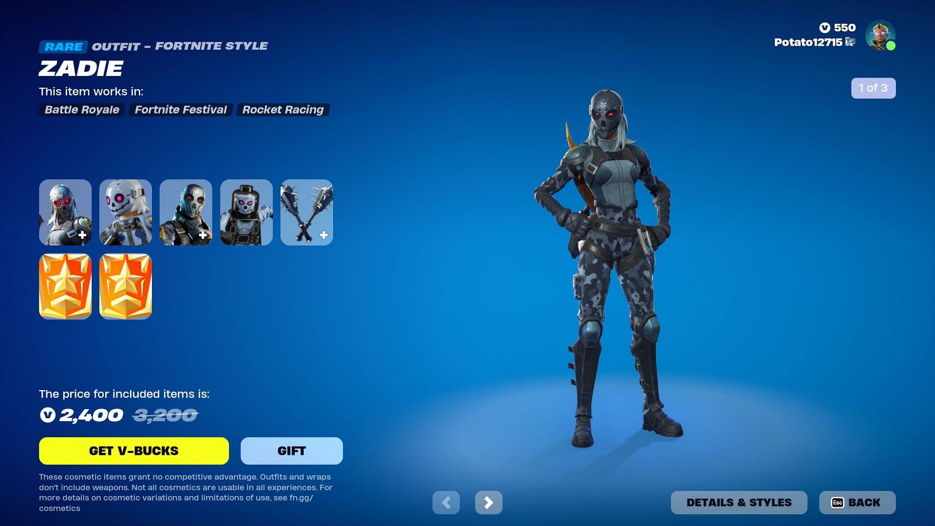 Zadie and Metal Mouth skins could stay in the Item Shop until the next major update (Image via Epic Games/Fortnite)