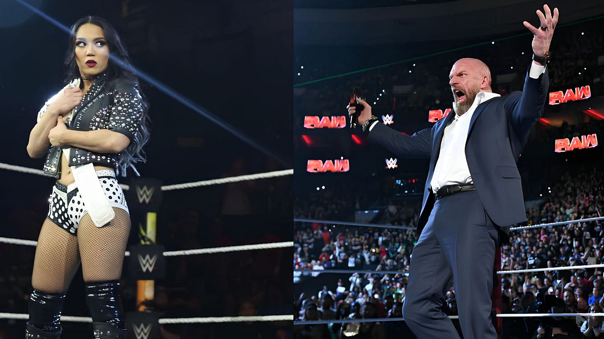 Roxanne Perez(left) and Triple H(right)