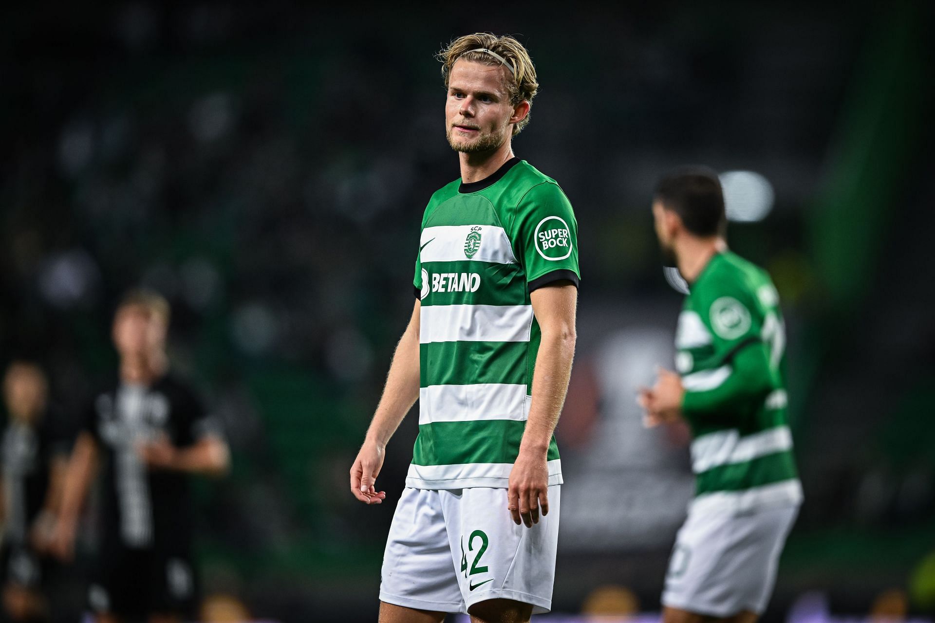 Morten Hjulmand has caught the eye with Sporting this season.
