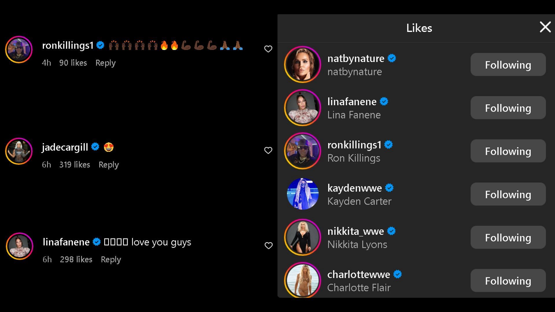 Some reactions to Naomi&#039;s Instagram post.