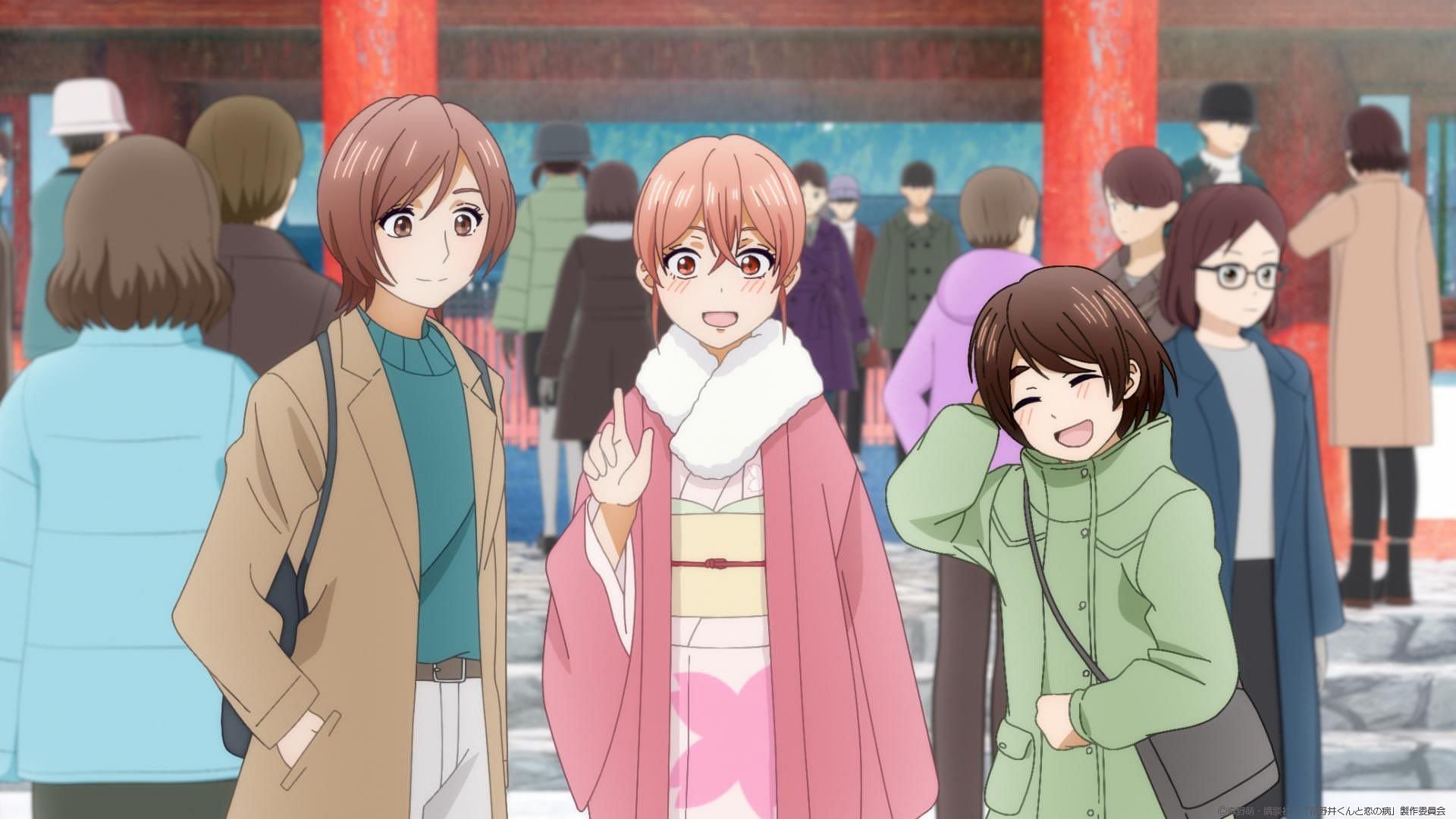 Hinase and her friends, as seen in the anime (Image via East Fish Studios)