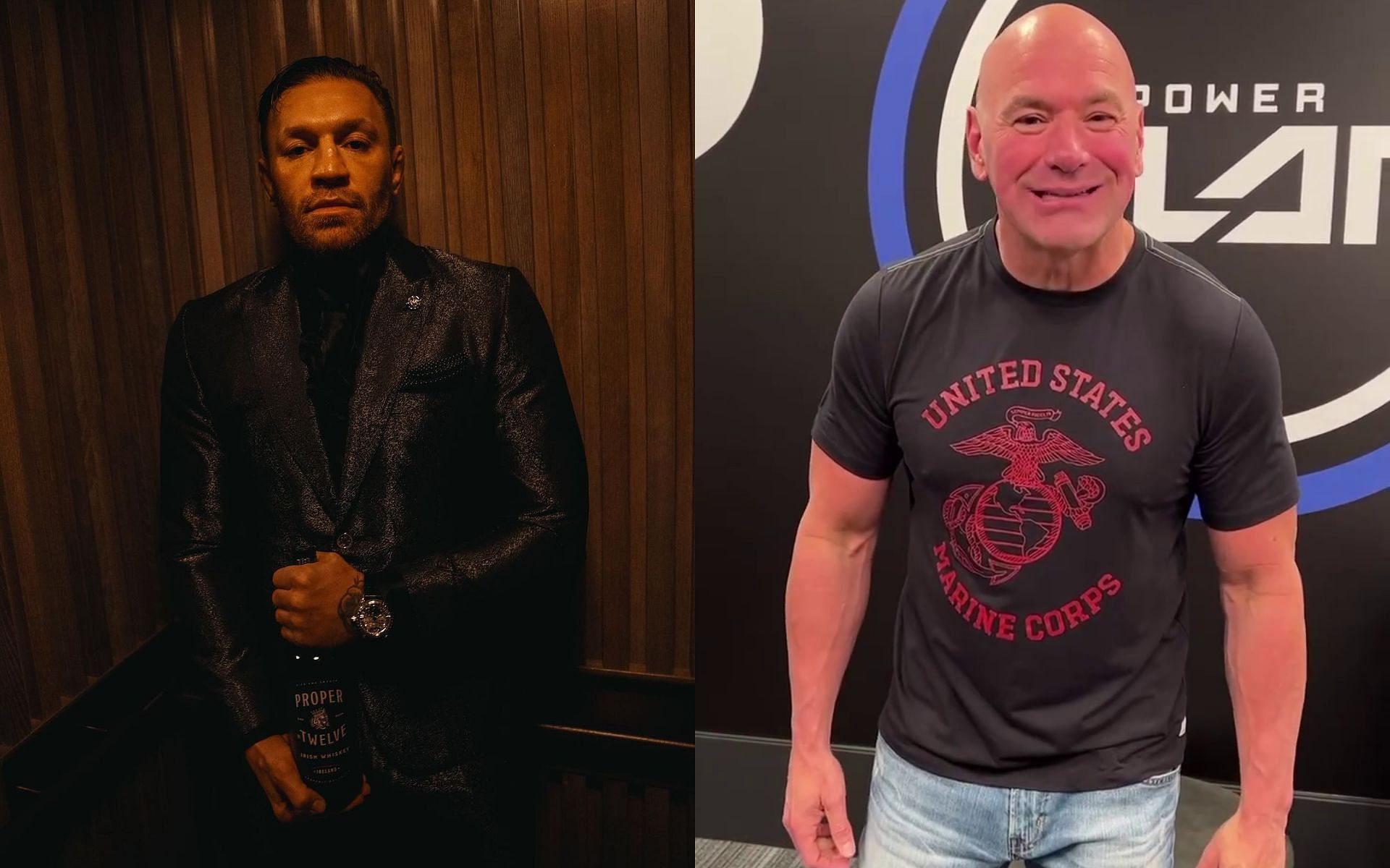 According to David Feldman, Dana White (right) may be unhappy because Conor McGregor (left) co-owns BKFC [Images courtesy: @thenotoriousmma and @ danawhite on Instagram]