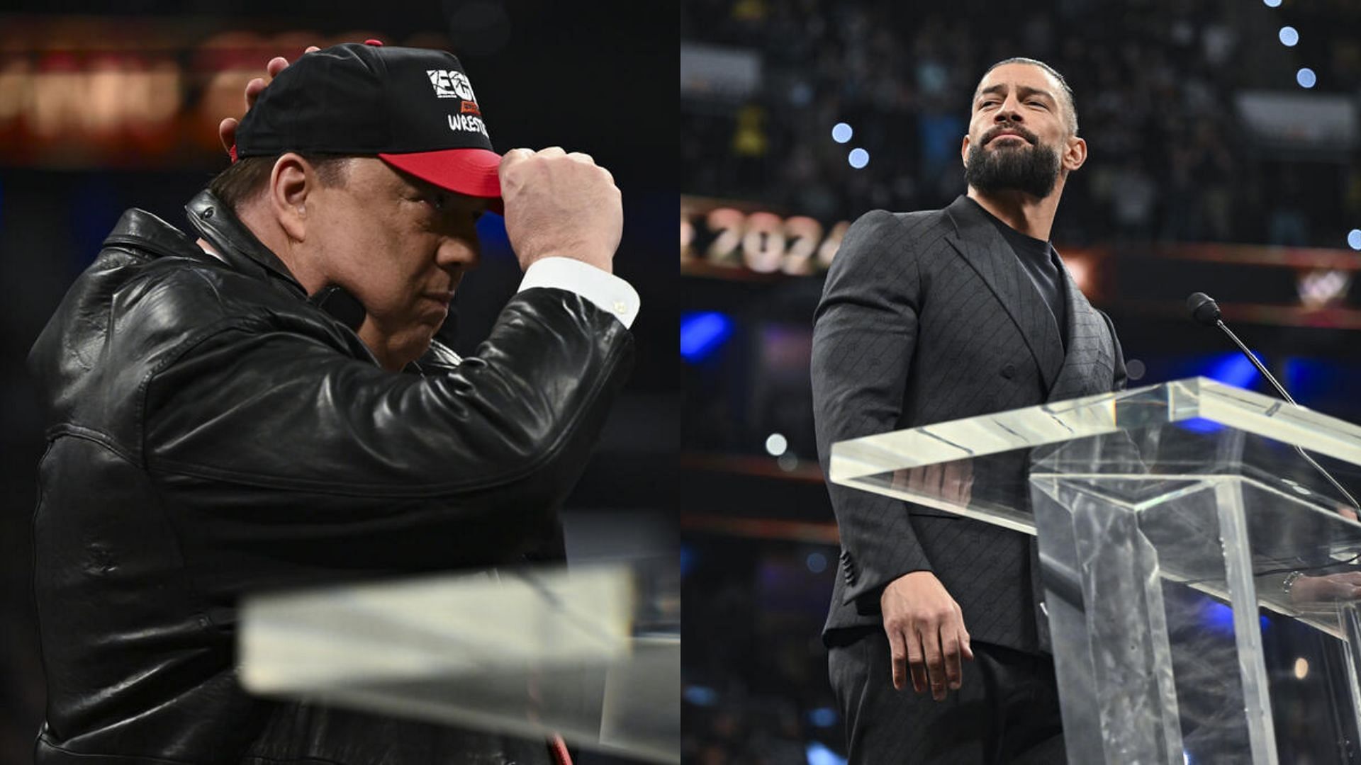 Roman Reigns inducted Paul Heyman into the WWE Hall of Fame (Credit: WWE)