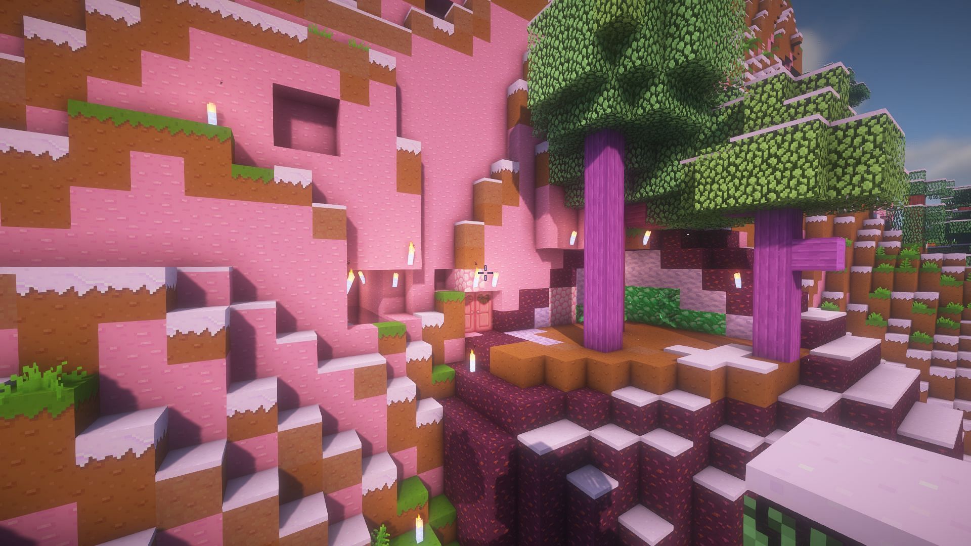 Kawaii World makes the world much more pastel than before (Image via Mojang)