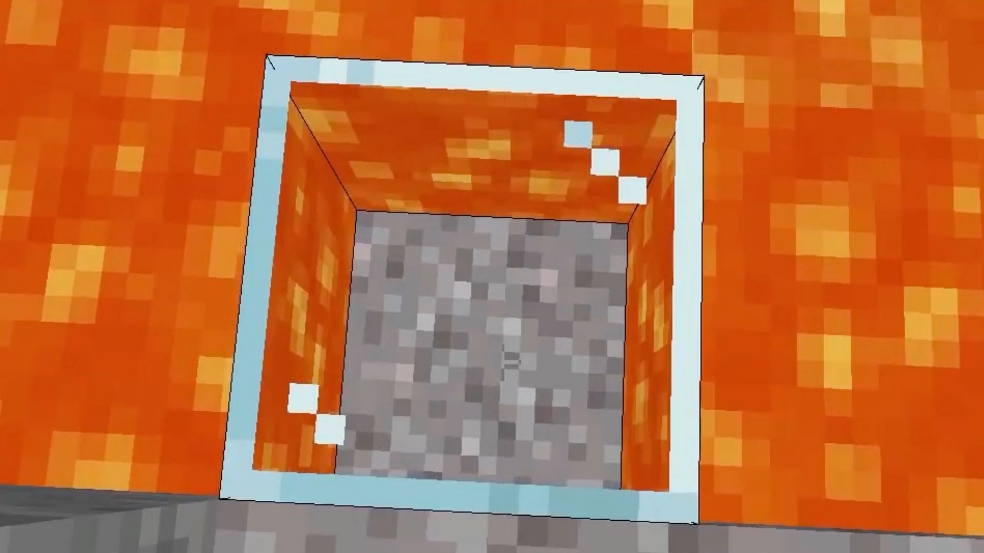 Seeing under the lava using glass blocks (Image via YouTube/VIPmanYT)