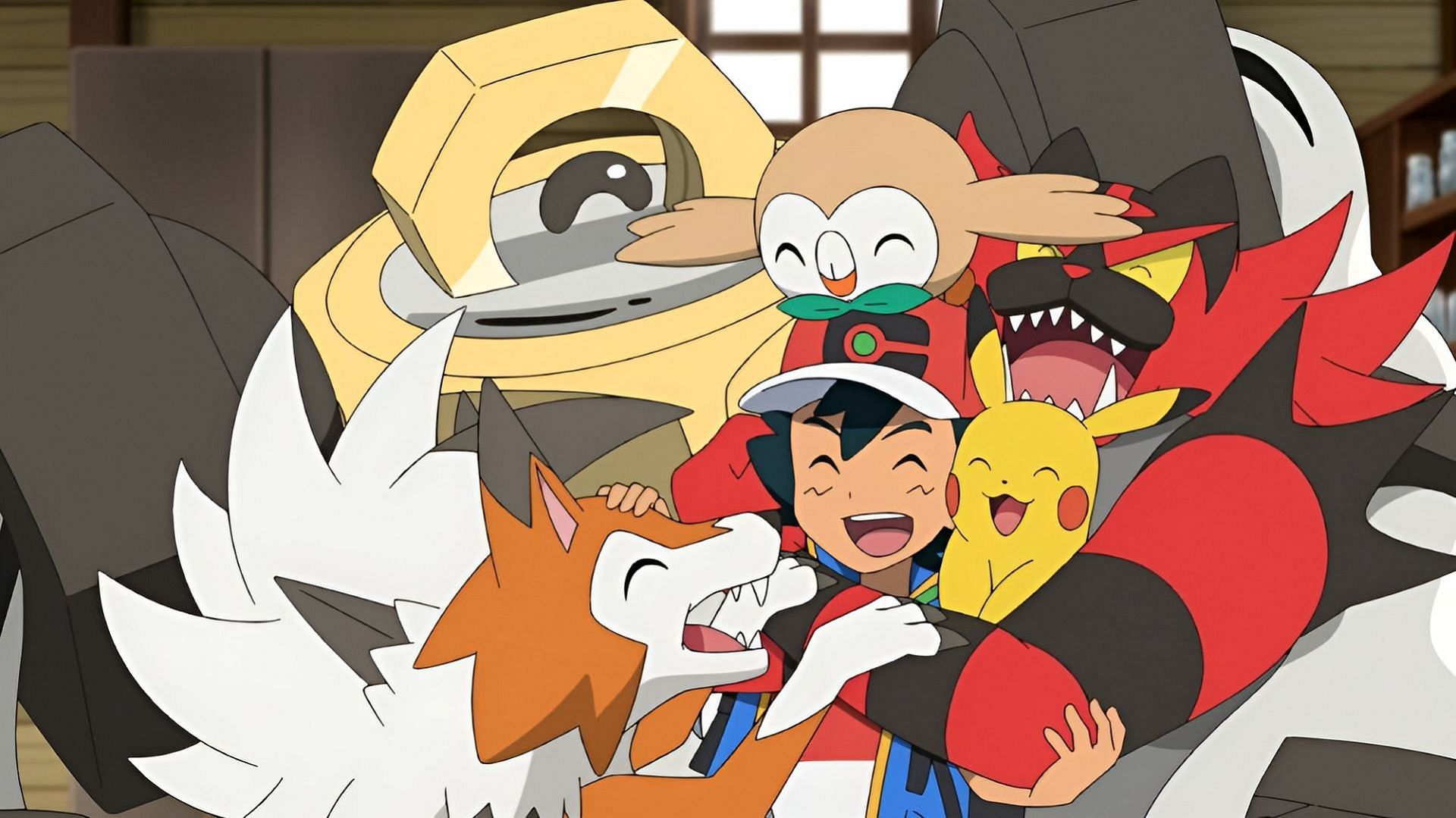 Ash&#039;s team in Alola saw him through to the finish line for his first league championship (Image via The Pokemon Company)