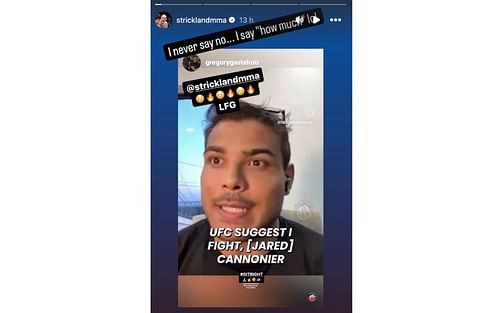 Strickland dismisses Costa's claims on his Instagram story.