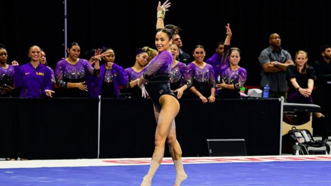 Aleah Finnegan reacts to LSU claiming national title