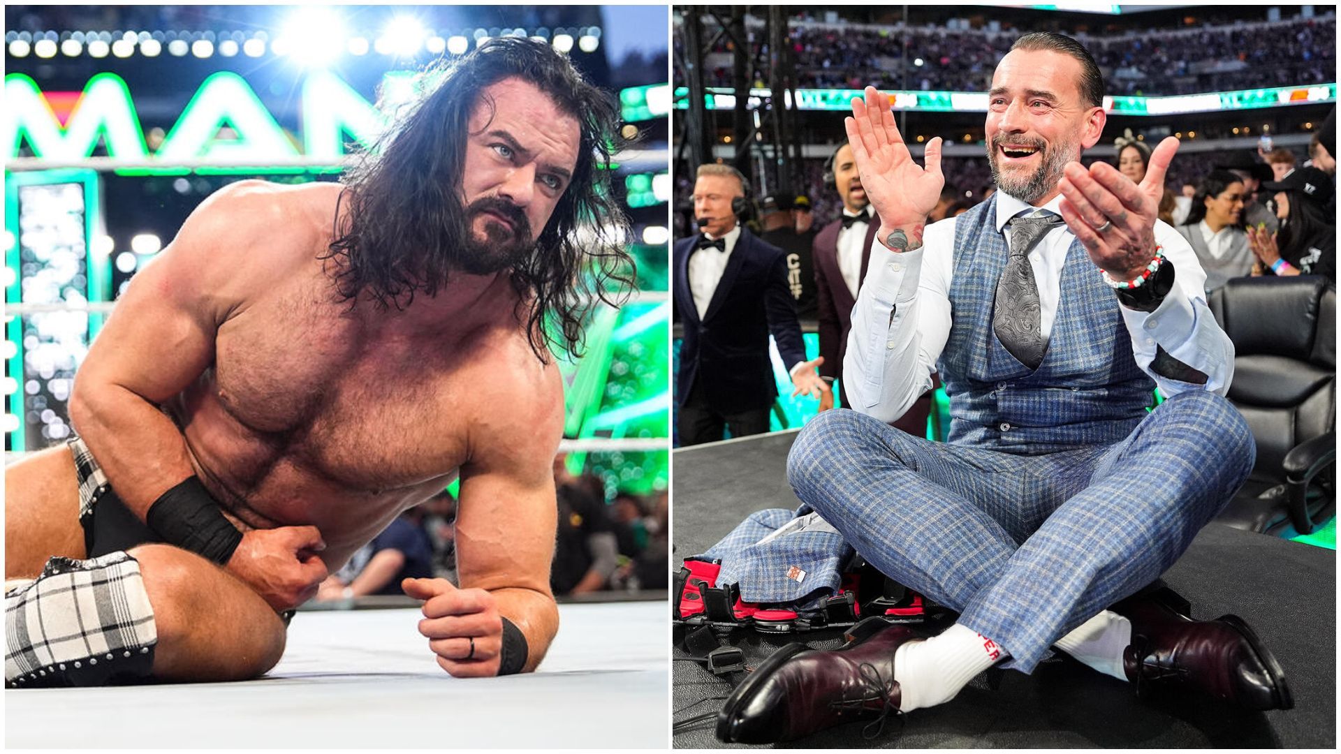 Drew McIntyre (left), and CM Punk (right).