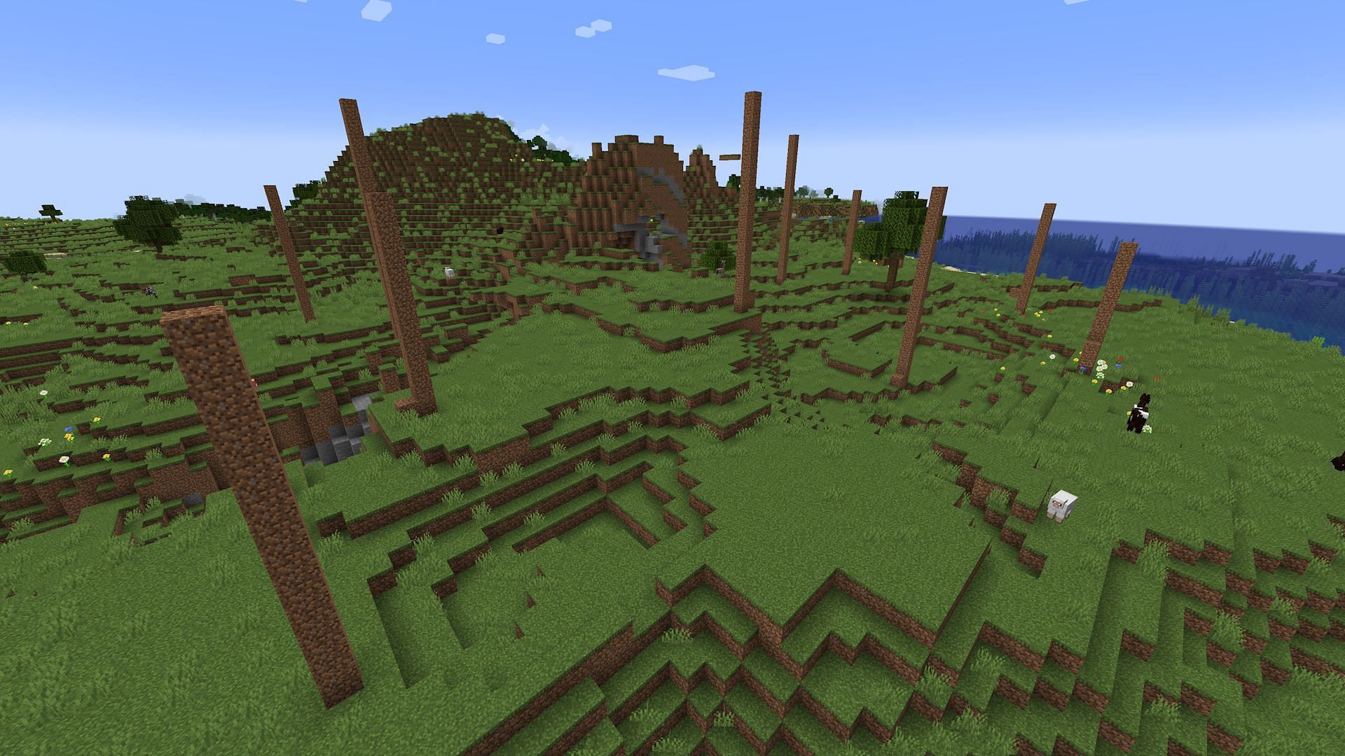 It doesn&#039;t take long for spawn to start to look awful if nerdpoles aren&#039;t destroyed (Image via Mojang)