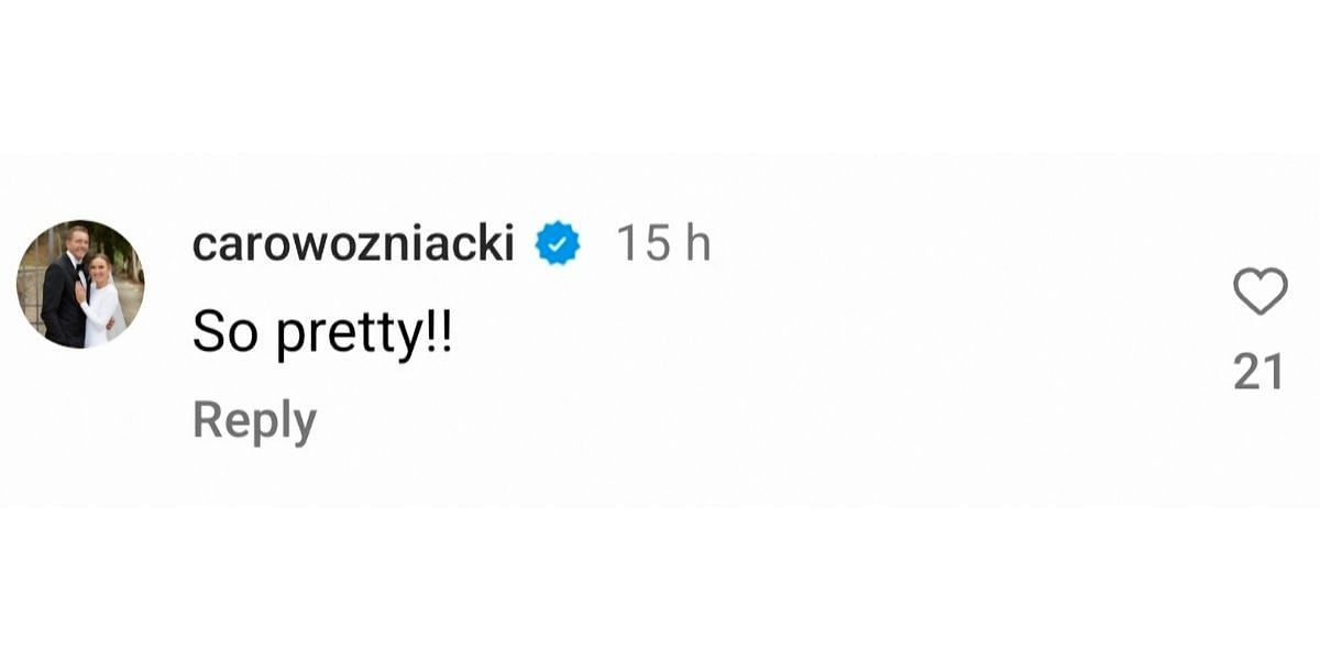 Screen grab of Caroline Wozniacki&#039;s comment
