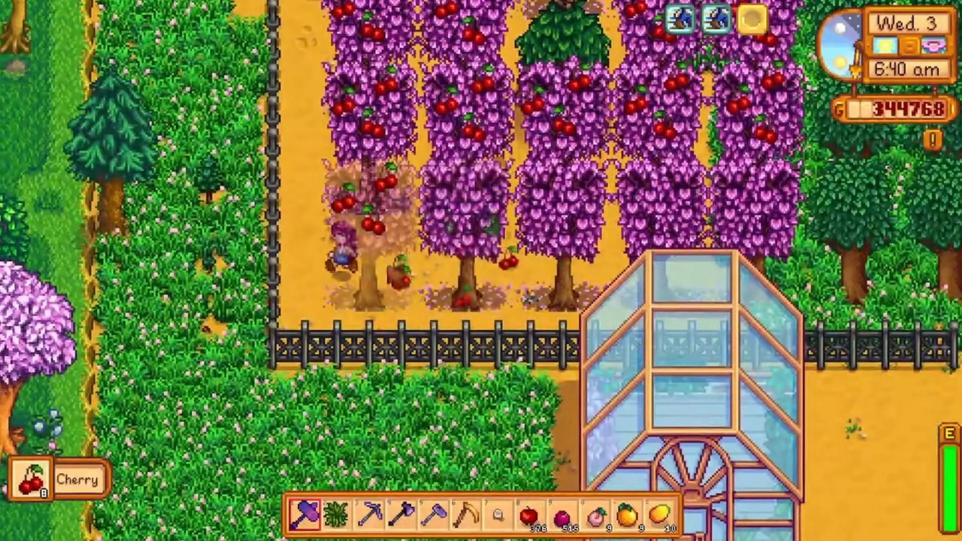Cherry trees are honestly just very pretty (Image via Chucklefish)