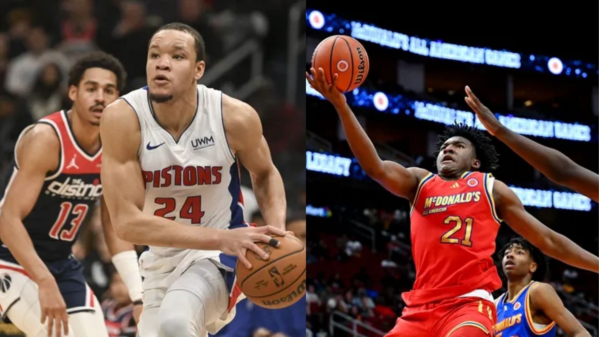 Rip City Remix and former Detroit Pistons forward Kevin Knox (right) is the older brother of Arkansas commit Karter Knox (left)