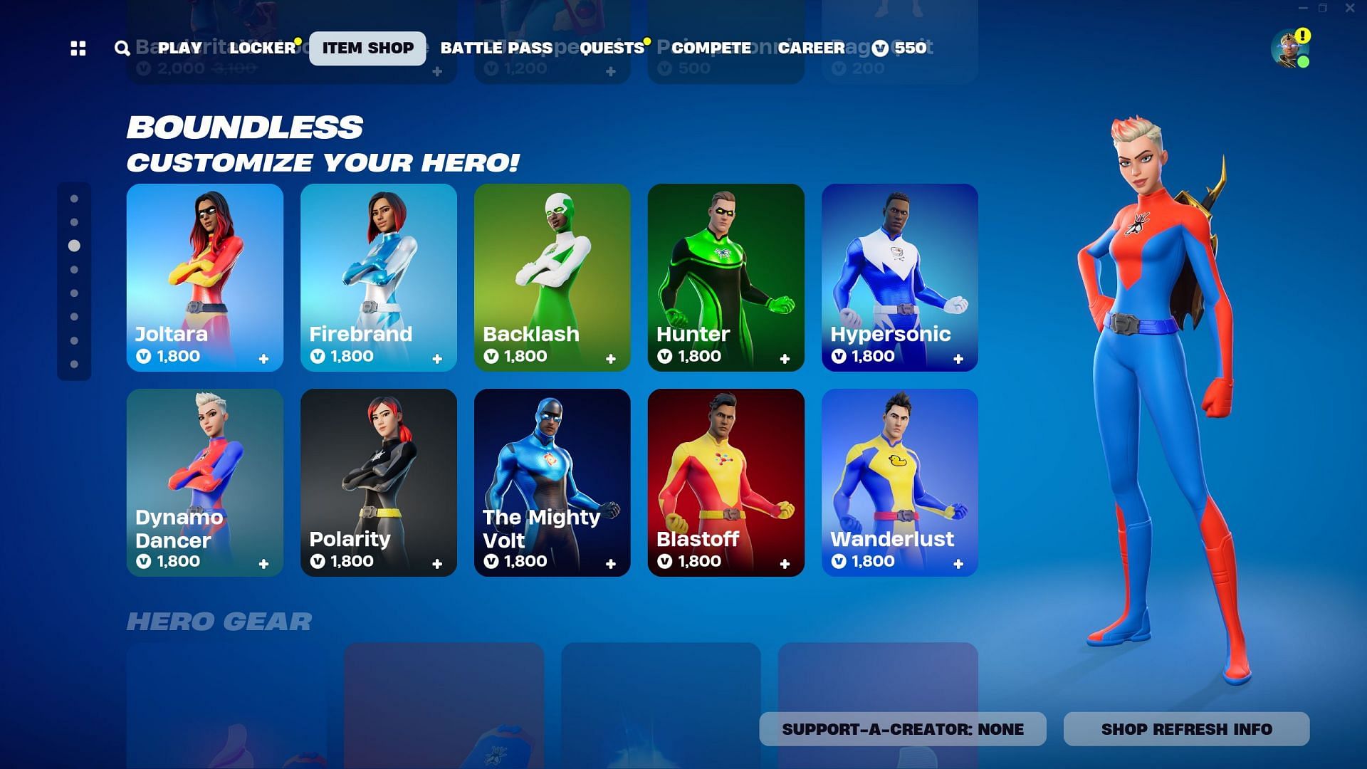 Superhero Skins are currently listed in the Item Shop (Image via Epic Games)