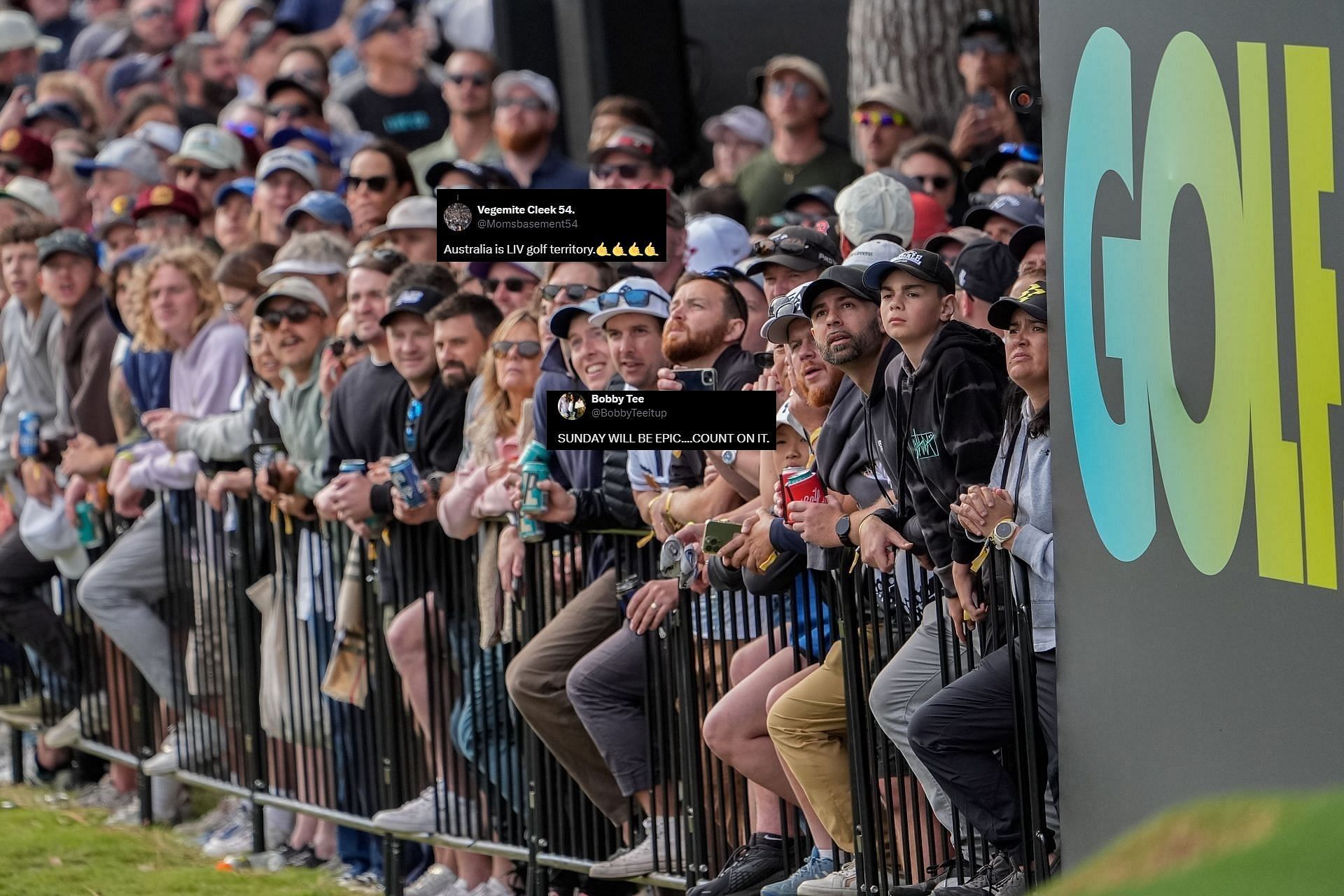 Fans during the LIV Golf Adelaide 2024, Round 1