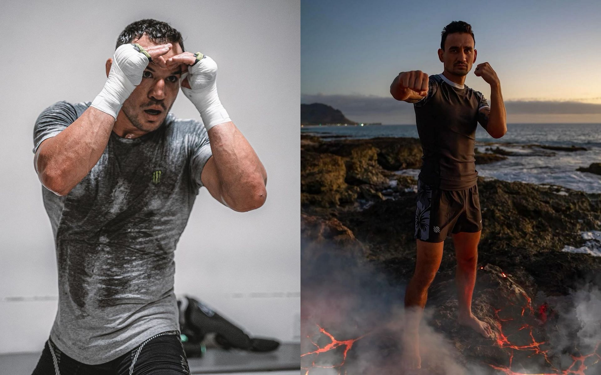 Michael Chandler (left) wants to fight Max Holloway (right) [Images courtesy: @mikechandlermma and @blessedmma on Instagram]