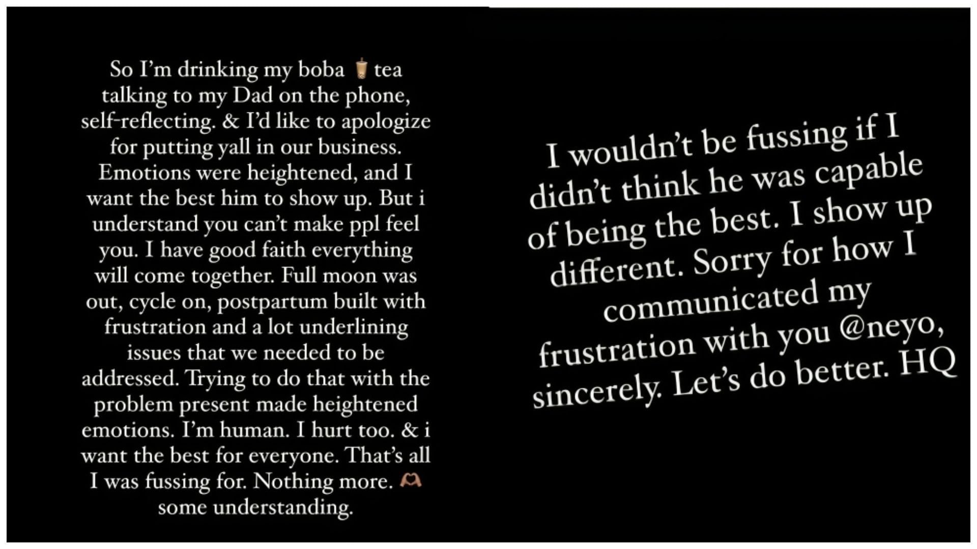 Sade Bagnerise&#039;s apology on her Instagram story (Image via Instagram / @itsbigsade)