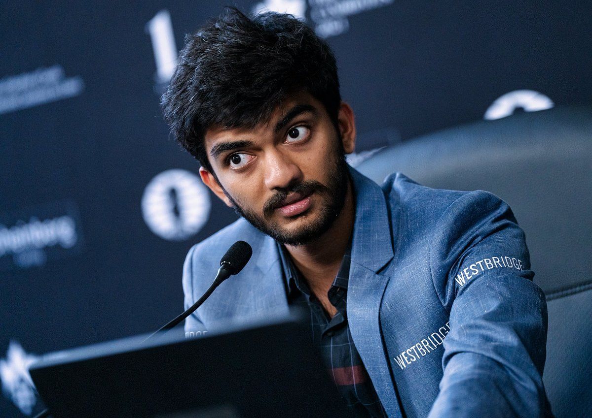 Gukesh D in the press conference. (Credit: FIDE/X)