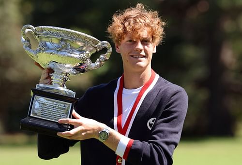 Jannik Sinner with the Australian Open trophy