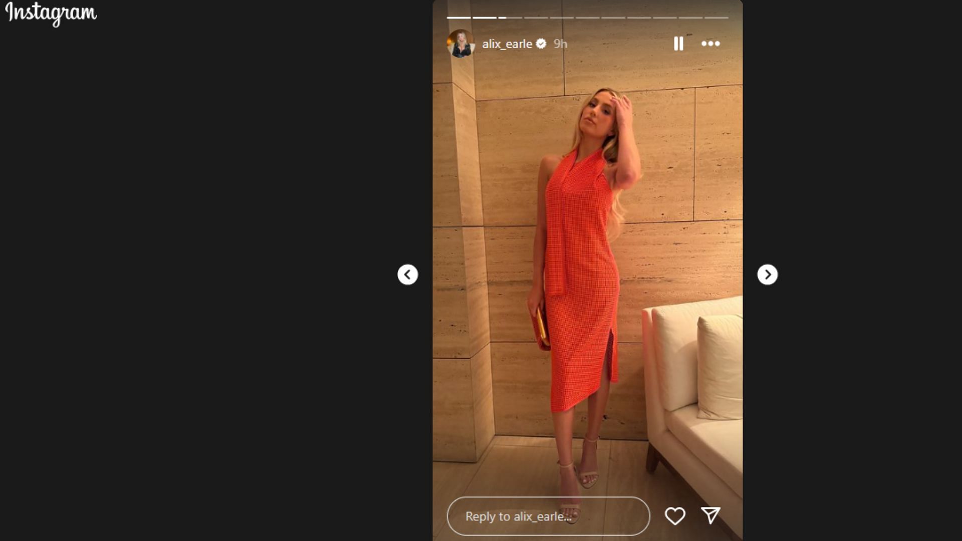 Alix Earle chose an orange dress for the occasion.
