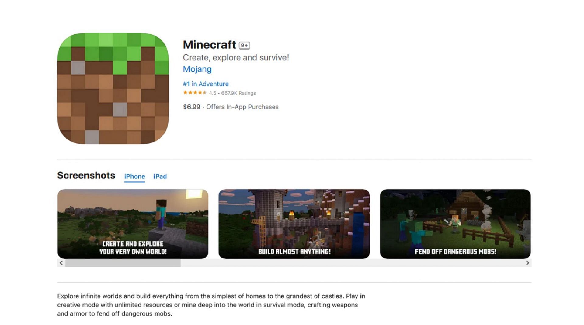 Updating Bedrock on mobile devices can be carried out on players&#039; respective app stores (Image via Mojang/Apple)