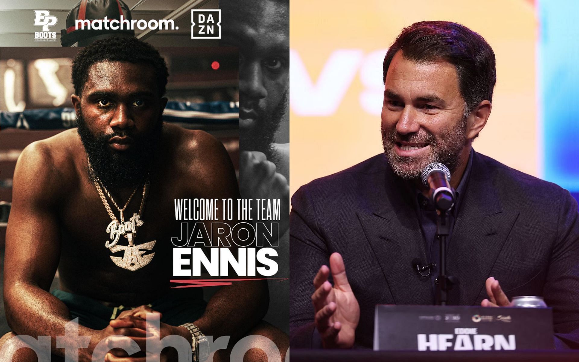 Eddie Hearn (right) was full of praise for Jaron 