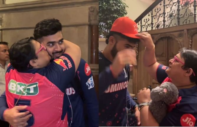 [Watch] Riyan Parag shares endearing moment with mother after leading RR to thumping win over MI in IPL 2024