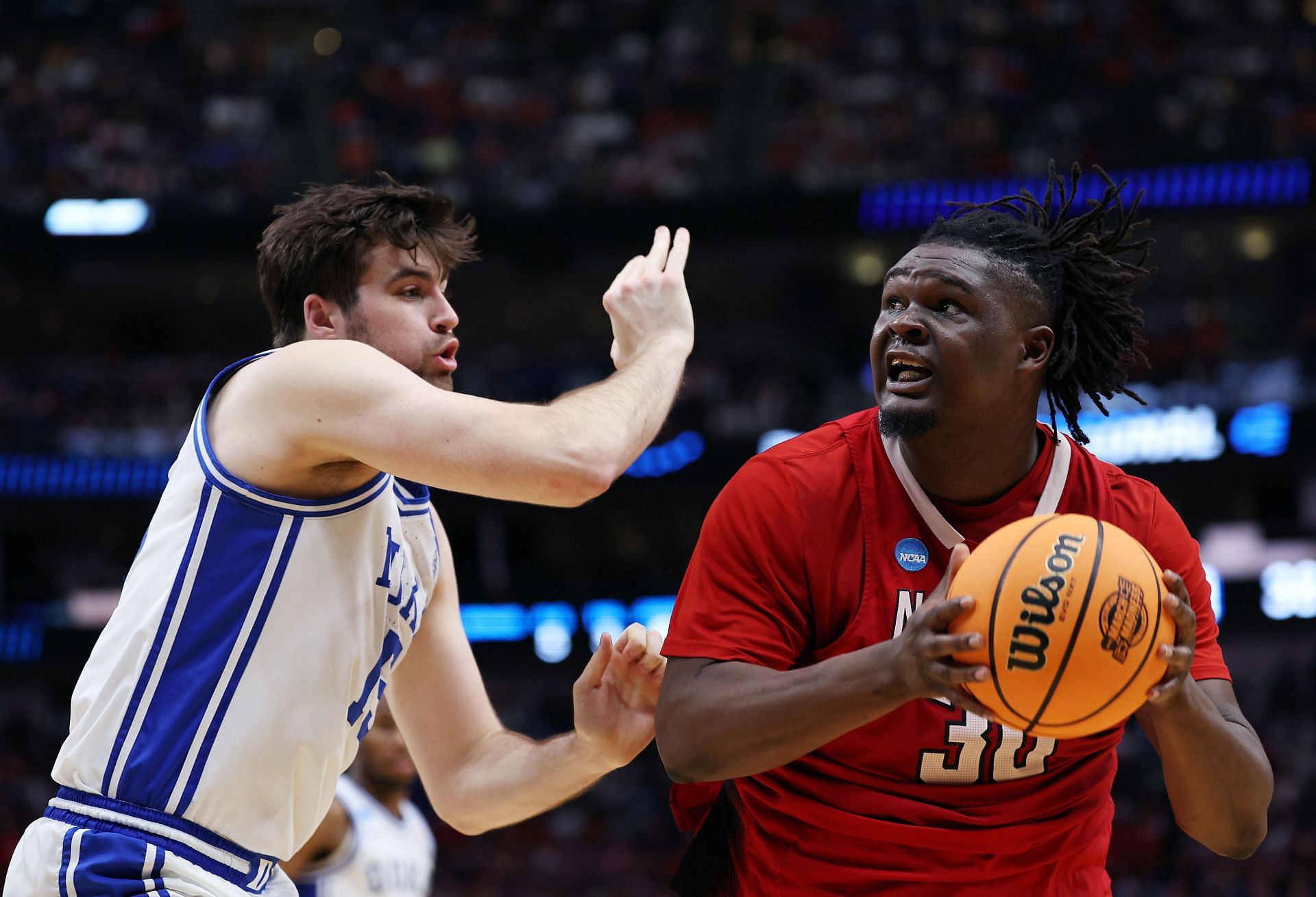 NC State&#039;s DJ Burns punished Duke with his burly frame. He hopes to do the same against Purdue, which is led by 7-foot-4 behemoth Zach Edey.