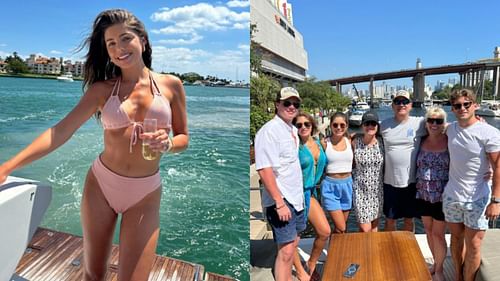 Jake Funk and his fiancée spent a day on the boat in Miami.