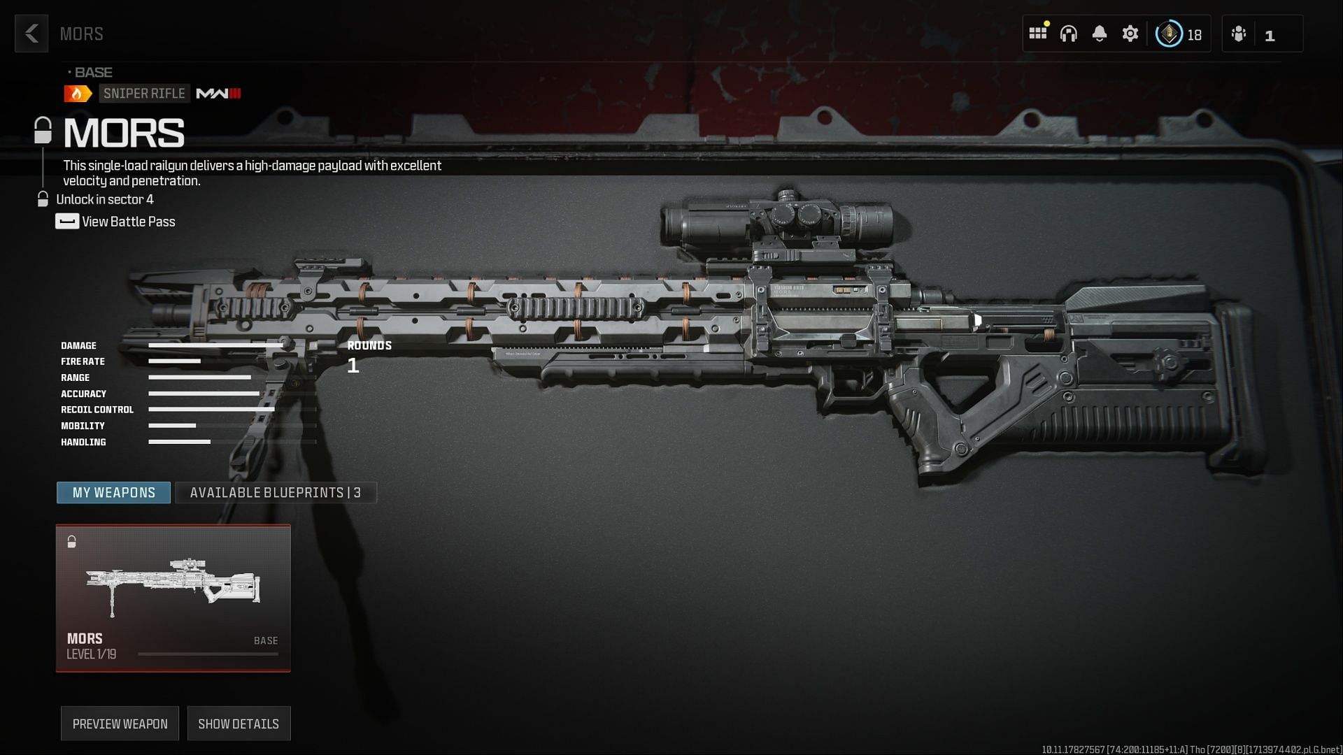 MORS sniper rifle (Image via Activision)
