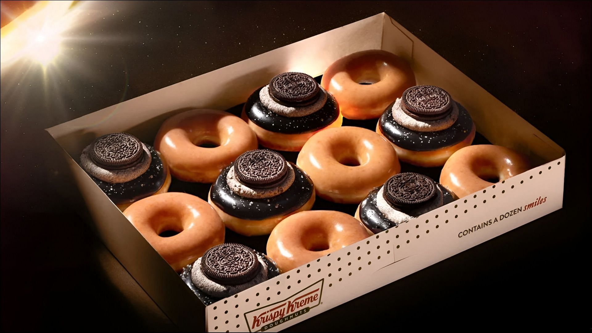 The Total Solar Eclipse Doughnut will be available for a limited time (Image via Krispy Kreme)