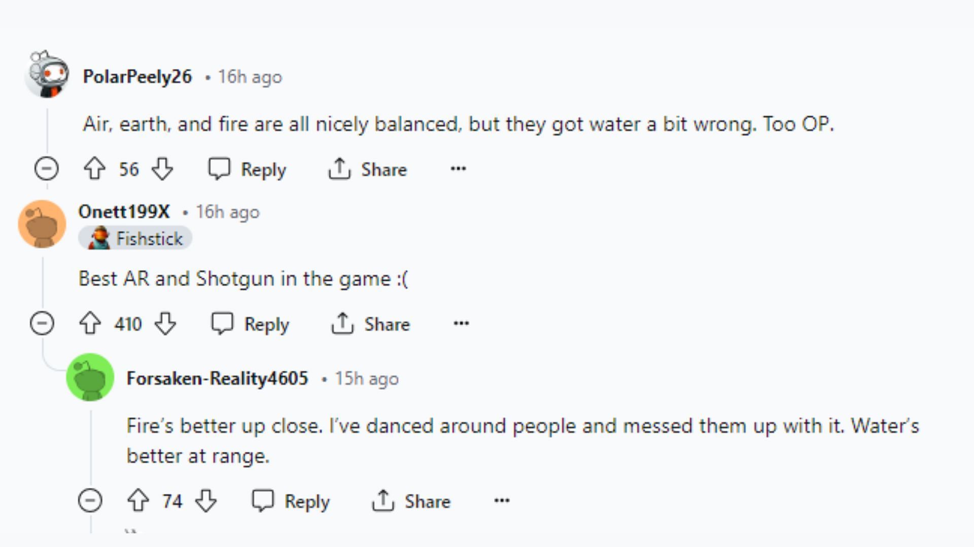 Comments from the Fortnite community