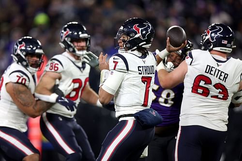 CJ Stroud during the AFC Divisional Playoffs: Houston Texans vs. Baltimore Ravens