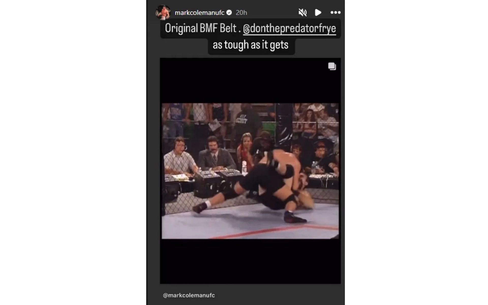 Screenshots via @markcolemanufc on Instagram