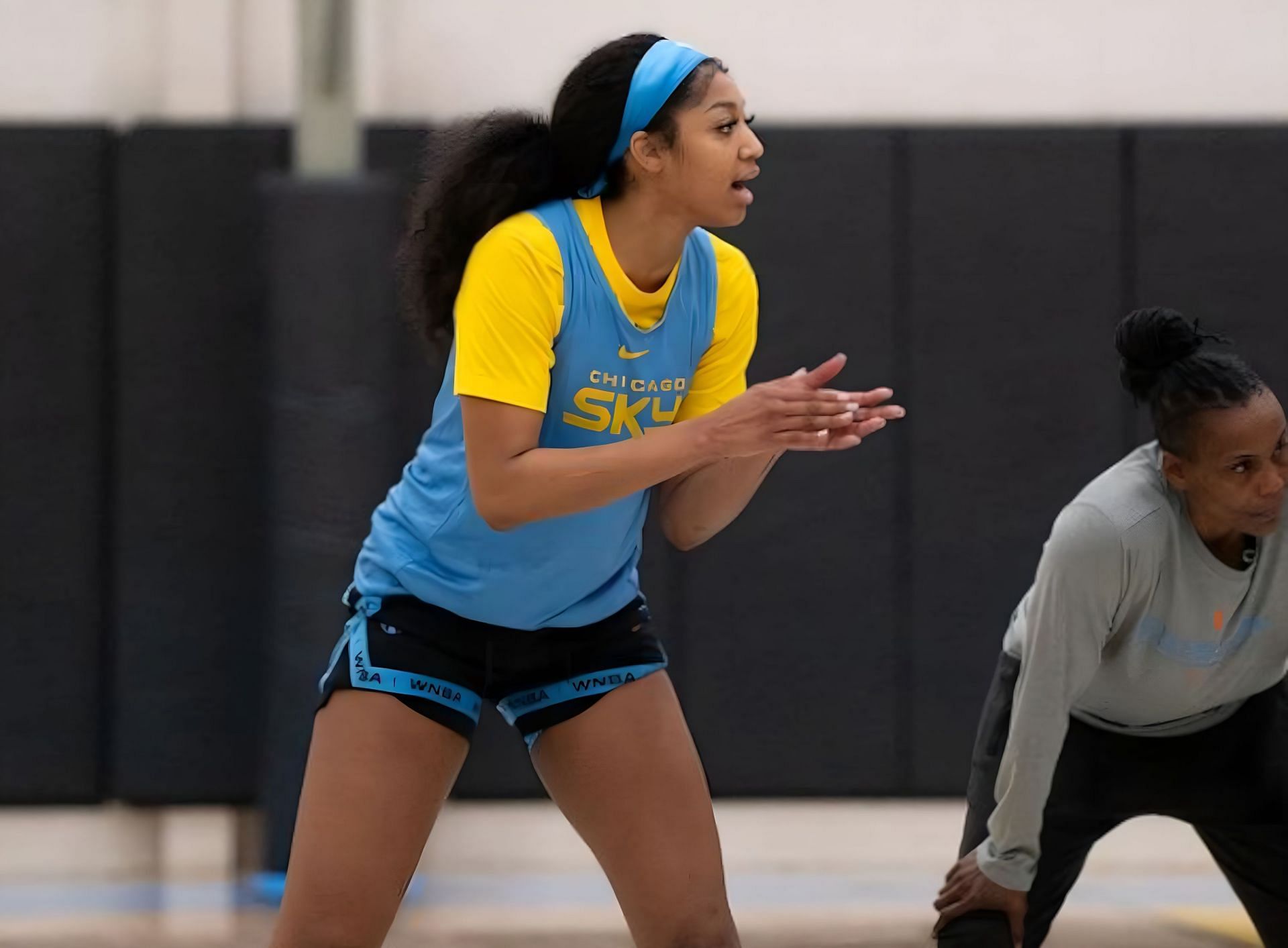 Rookie Angel Reese during Day Two of the Chicago Sky training camp.