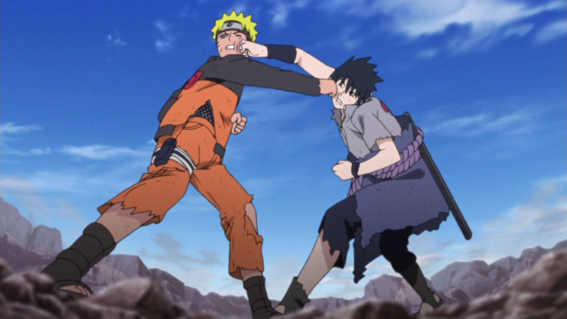 Naruto (left) and Sasuke (right) as seen in the Naruto anime (Image via Studio Pierrot)