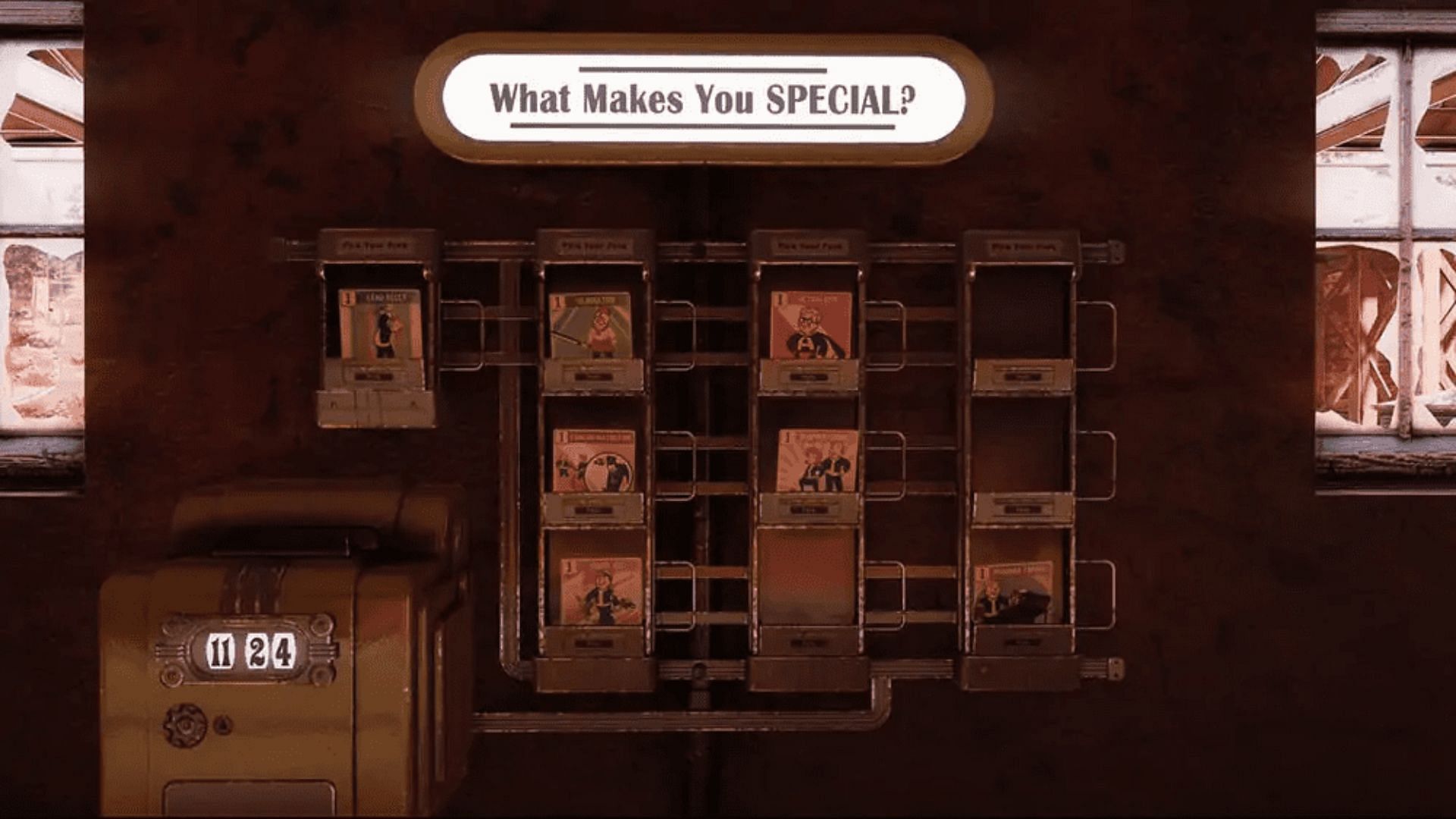 A Punch Card Machine allows you to build multiple builds and save them (Image via Bethesda Game Studios)