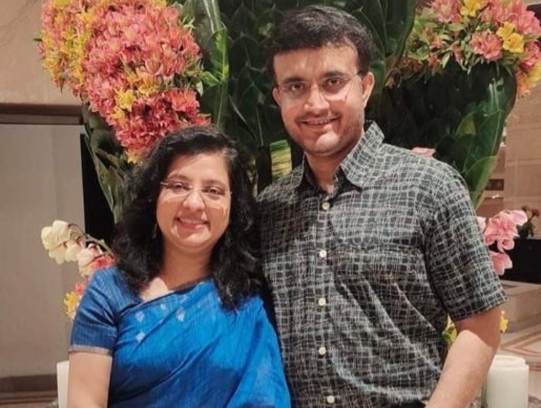 Sourav Ganguly with his wife