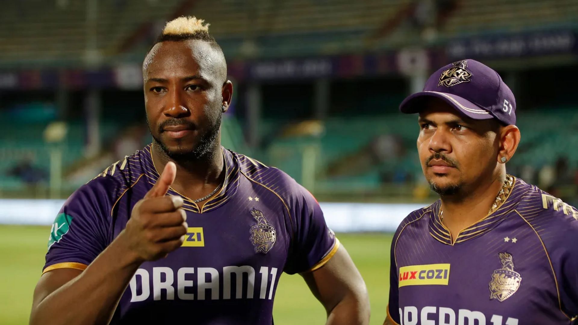 Andre Russell and Sunil Narine of KKR