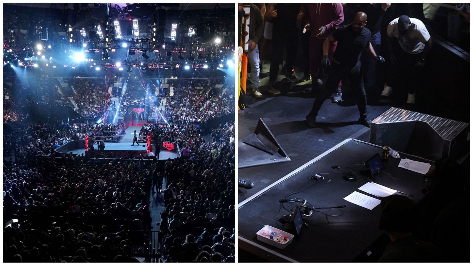 The Wells Fargo Center is packed for WWE RAW, the NXT Underground concept in action