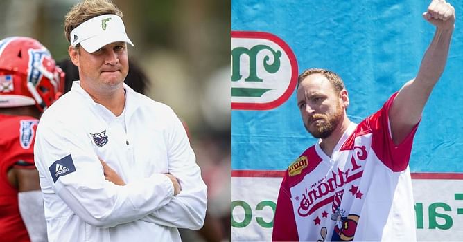 “Must see in person!!” - $14M worth Lane Kiffin endorses hilarious fan competition during Ole Miss spring games ft. Joey Chestnut