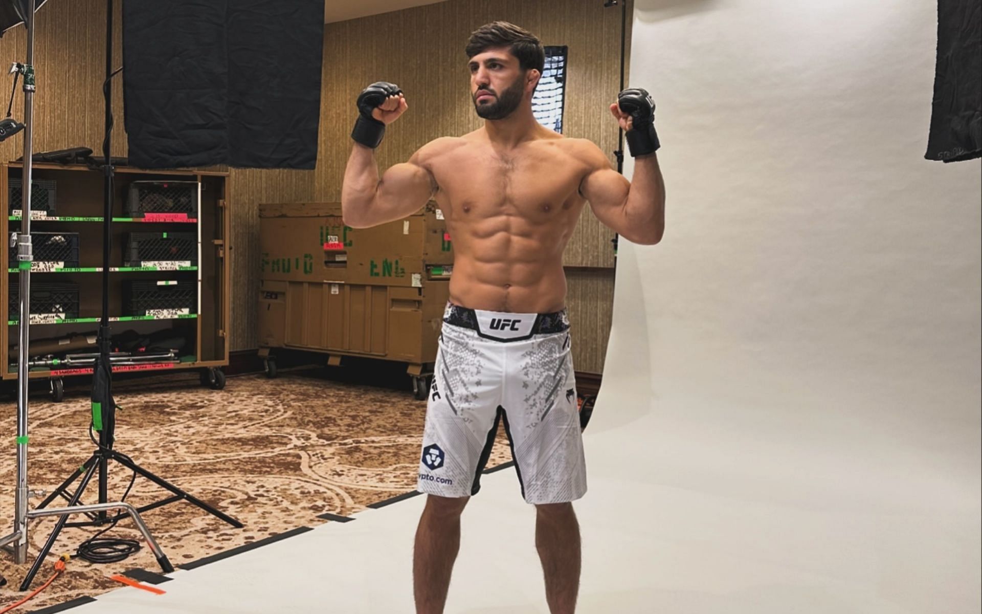 Arman Tsarukyan (pictured) appeared to punch a fan while walking out to UFC 300 [Photo Courtesy @arm_011 on Instagram]