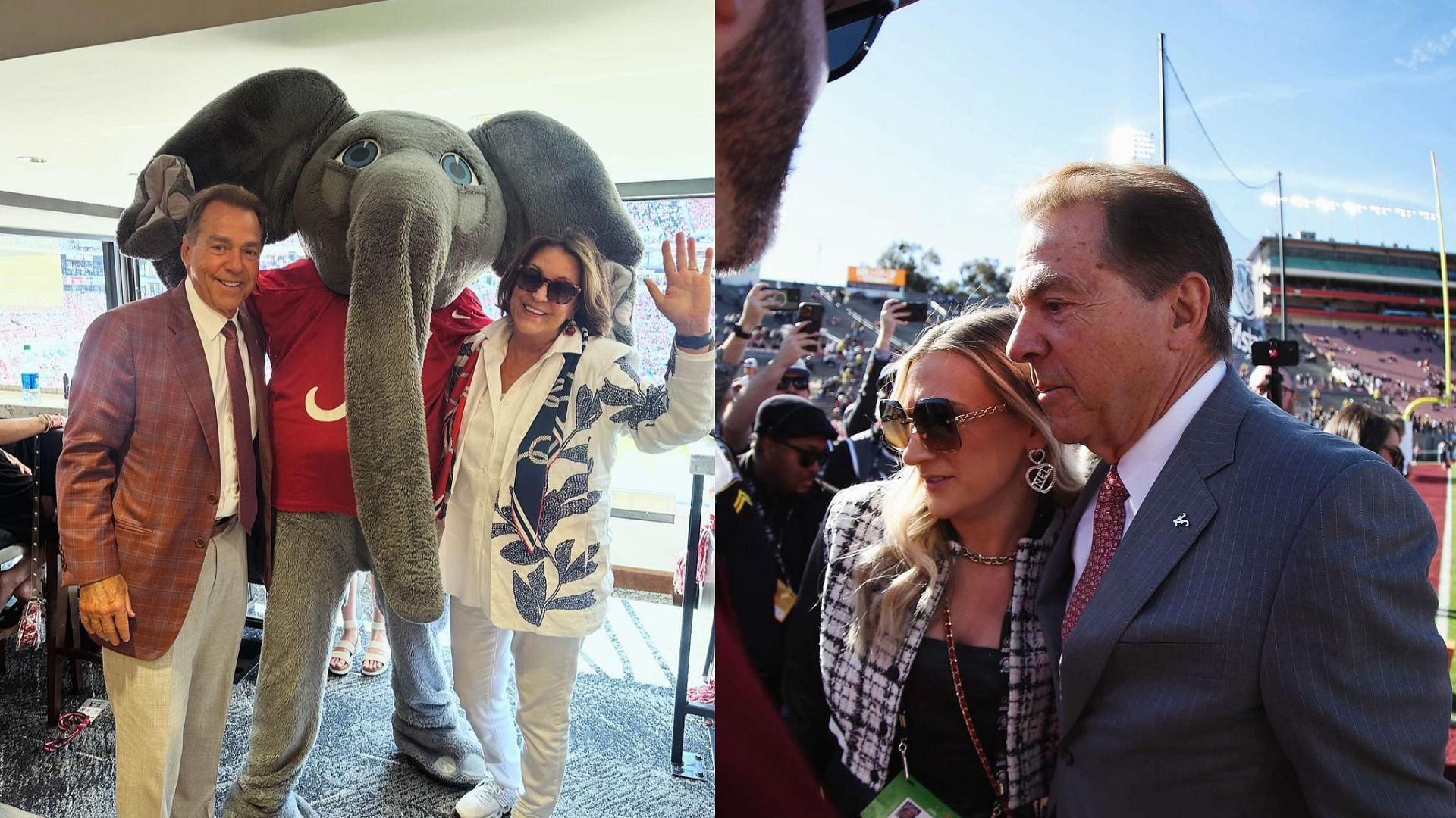 Former Alabama coach, Nick Saban, his wife Terry and daughter Kristen Saban 