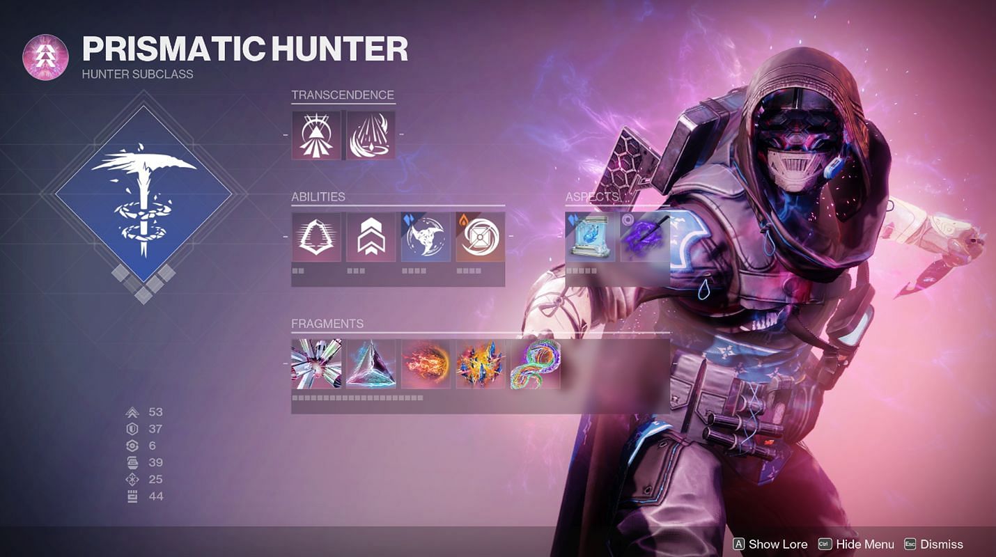 Prismatic Hunter screen (Image via Bungie)
