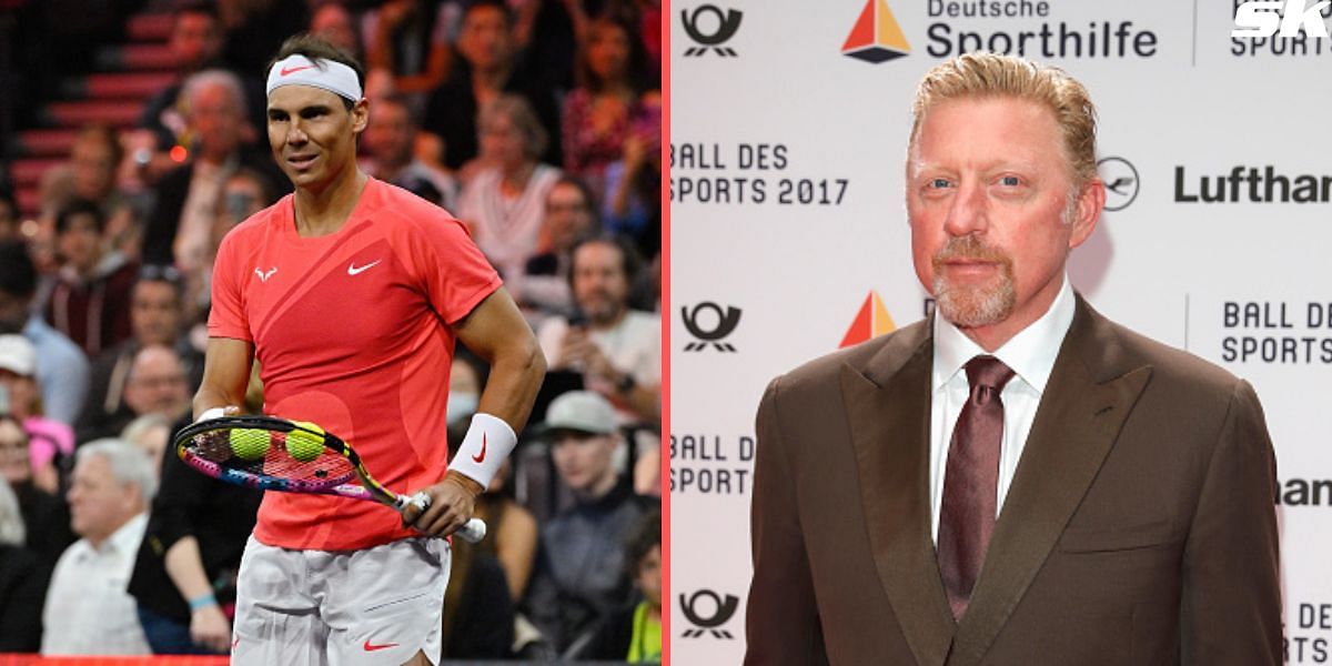 Rafael Nadal (L) and Boris Becker (R)
